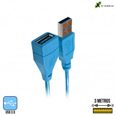 Cabo Extensor USB 3.0 3m X-Cell XC-M/F-B
